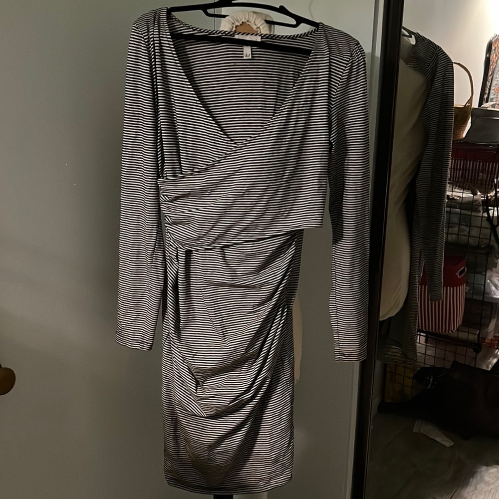 Women Striped Drape Body-con Dress